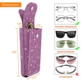 thumbnail image 2 of Funda doble para gafas FINTIE portátil de piel vegana, color morado, 2 of 7