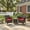 Red, variant on Barara King Sofa Couch Conversation Sets, Outdoor Bistro Set, PE Rattan Wicker 3 Pcs Outdoor Sofa Set w/Washable Cushion and Tabletop, Conversation Furniture for Garden Poolside Balcony (Gray)