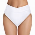 thumbnail image 2 of NIEWTR Women's Bikini Bottom Tummy Control Ruched High Waisted Bathing Suit Swim Bottom Summer Beach Clothes(White,M), 2 of 9
