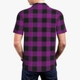 thumbnail image 4 of Daiia Purple Black Plaid Pattern Men’s Polo Shirts,Solid Deck Shirt,Classic Fit, Breathable Cotton Polo for Casual and Sport Wear-3X-Large, 4 of 9