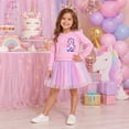 thumbnail image 5 of Lanbubble Girls Dresses Long Sleeve Sweat Party Dress with Sequin Tulle Skirt 3-7 Years, 5 of 6