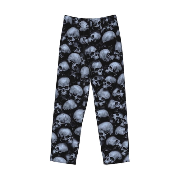 Kdxio Gothic Skull Print Men's Sleep Pajama Pant Lounge Pants with Pockets