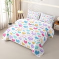 thumbnail image 3 of Homewish Rainbow Hearts Quilt King,Love Theme King Coverlet Set,3pcs, 3 of 7