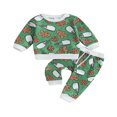 thumbnail image 1 of Toddler Boys Girls Christmas Outfits Print Sweatshirts Pants Set, 1 of 9