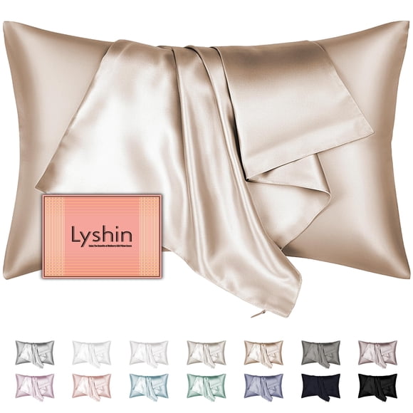 Fundas de almohada de seda LYSHIN Mulberry King Size Champagne