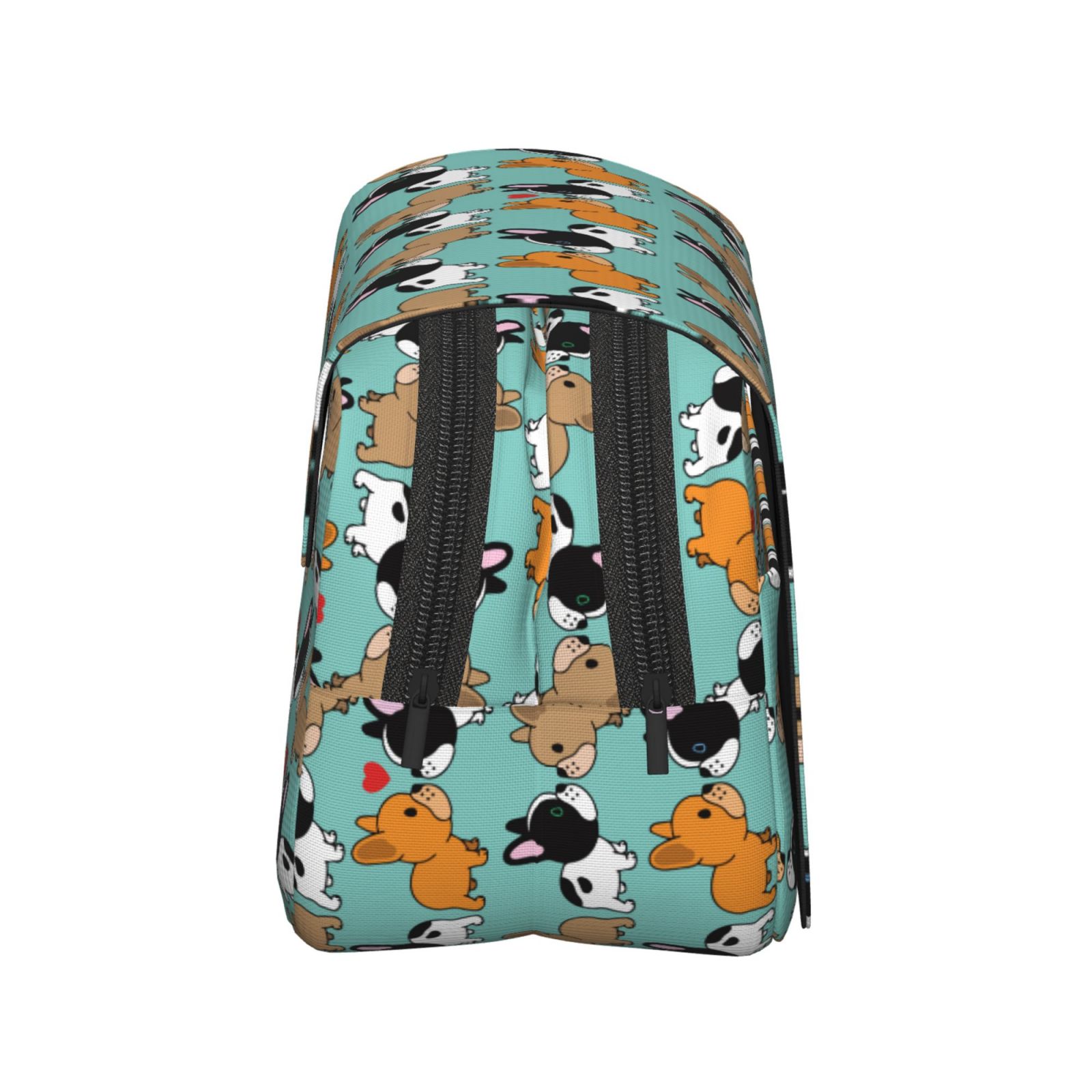 Rateoe Cute French Bulldog Pattern Double Clamshell Pen Case, Storage Organizer with Two Zipper Compartments– Holds Up to 50 Pencils & Pens
