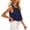 *Navy, variant on Women's Ruffle Strap Sleeveless Crop Tank Top, Casual Square Neck Blouse White,Women's Plus M