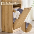 thumbnail image 6 of 10 Gallon Tilt-Out Trash Can Cabinet, Modern Laundry Hamper Cabinet with Drawers, Hidden Garbage Can Cabinet for Kitchen and Living Room, 6 of 7