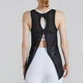 thumbnail image 6 of Felirenzacia Women Tank Top, Sexy Mesh Sheer Long Flowy Loose Lightweight Yoga Jogging Tank,Black,M, 6 of 7