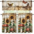 thumbnail image 4 of Butterfly Sunflower Mushroom Kitchen Curtains Sets Valance for Kitchen Windows, Small Short Curtains Window Treatments Valance Sets for Kitchen Cafe 3 Piece Kitchen Curtains, 4 of 6