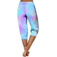 thumbnail image 5 of Scyoekwg Womens Capris for Summer Mid Waist Lightweight Capris Joggers Workout Athletic Yoga Pants Casual Summer Comfy Loose Tie Dyed Trendy Ladies Capris Pants (Blue,XXL), 5 of 6