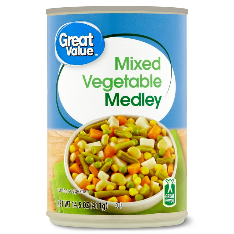 24 pack) Great Value Mixed Vegetable Medley, Canned Mixed