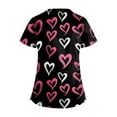 thumbnail image 3 of Womens Valentines Scrub Tops Casual Criss Cross V Neck Cute Valentine Love Printed Scrub Shirts Loose Short Sleeve Scrubs Nursing Workwear Medical Nurse Uniform with Pockets Hot Pink 4XL, 3 of 4