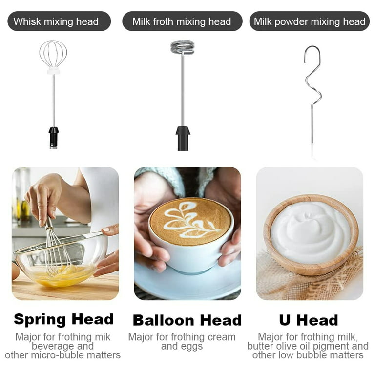 Rechargeable Milk Frother Handheld Electric Whisk USB Charging Foam Maker  with Silicone Handle Portable Milk Foamer for Coffee Latte,Hot Chocolate