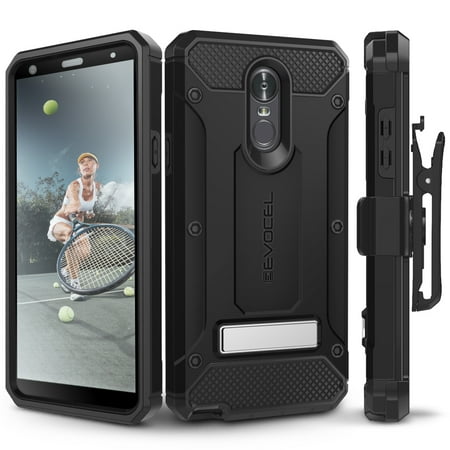 LG Stylo 4 Case, Evocel [Glass Screen Protector] [Belt Clip Holster] [Metal Kickstand] [Porthole Covers] [Full Body] Explorer Series Pro Phone Case for LG G Stylo 4 (2018 Release),