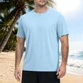 thumbnail image 3 of Havenx Rashguard Swim Shirts for Men Short Sleeve Sun Protection Upf 50+ Tshirt Fast Dry Moisture Wicking Tee Shirts Athletic Workout Casual Loose Fit Running Swim Clothes,Light Blue M, 3 of 4