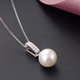 thumbnail image 5 of Collar de plata de ley con circonita y colgante de perla para clavícula, joyería para mujeres y niñas (plata), 5 of 8