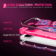thumbnail image 5 of Casetego for Google Pixel 10 Case/Pixel 10 Pro Case,Glow in The Dark Three Layer Heavy Duty Shockproof Protection Hard Plastic Bumper+Soft Silicone Protective Case,Rose Red Butterfly, 5 of 9