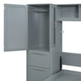 thumbnail image 6 of Full Size Gray Murphy Bed with Closet &amp; Drawers - Space-Saving Wall Bed, MDF/LVL, for Bedroom/Home Office, Easy Assembly, 6 of 27
