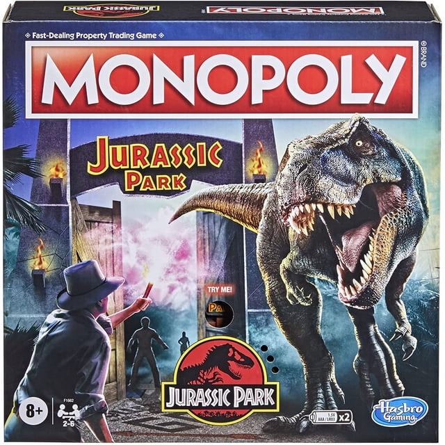 Juego de mesa Hasbro Gaming Monopoly Jurassic Park para ninos de 8 anos en adelante