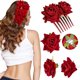 thumbnail image 1 of 4 piezas de clip de pelo de rosa, horquilla de flor, broche de rosa, clips florales, accesorios para el cabello de flor de rosa para mujer, 1 of 1