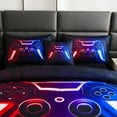 thumbnail image 5 of URBONUR 6 Pieces Red Blue Twin Size Comforter Set for Kids Teens Gaming Boys Bedding Set Lightning Gamepad Bed in a Bag with Sheets(Red Blue Twin), 5 of 10
