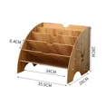 thumbnail image 2 of Wooden File Rack Desktop A4 Document Storage Shelf Fan-Shaped Office Organizer, 2 of 5