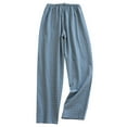 thumbnail image 1 of WEIYLL Mens Pants Spring Summer Thin System Plaid Loose Pajama Blue Pant Size XXL, 1 of 7