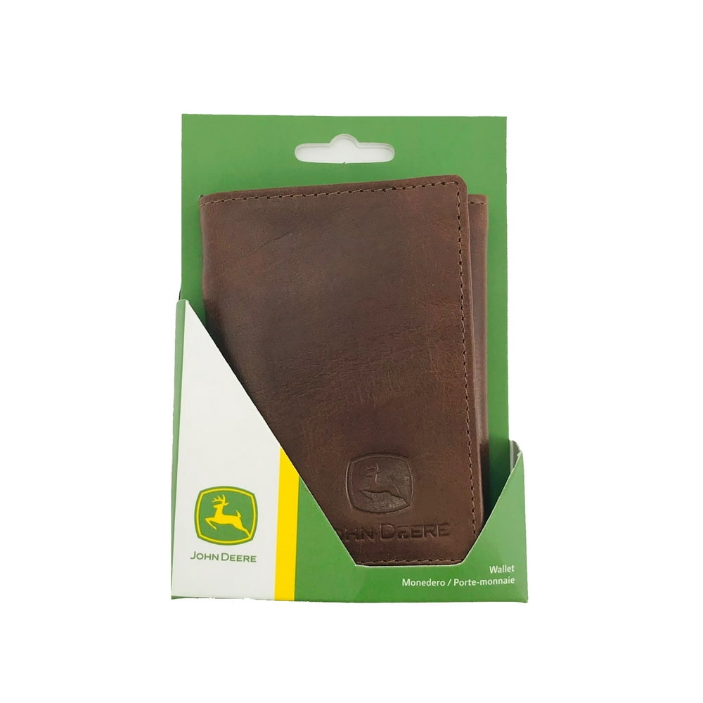 John Deere John Deere Men's Brown Leather TriFold Wallet LP70602