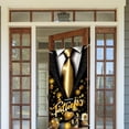 thumbnail image 7 of Happy Father Day Decorations 71 x 35 Inches Father's Day Door Cover Banner Porch Sign Hanging Backdrop Party Supplies Indoor Outdoor Family Celebrations Wall Front Door Home Decor(black gold), 7 of 7