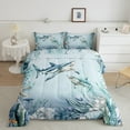 thumbnail image 2 of Shark Comforter Set Teal Blue Ocean Beach Coastal Twin Bedding Comforter Sets ,Starfish Octopus Tentacles Quilt Underwater Creature Coral Duvet Insert,Kawaii Fish Room Decor, 2 of 5