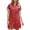 Red, variant on Vmvidoty Womens Casual Denim Summer Dresses Short Sleeve Turndown Collar Button Zipper Mini Dress with Pocket Dark Blue 2XL