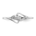 thumbnail image 4 of Solid 14k White Gold Diamond heart Ring Band Size 6.5, 4 of 6