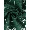 thumbnail image 5 of INSPIRE CHIC Women's Bolero Shrug Satin Panel Short Sleeves Lace Open Front Crop Cardigan Dark Green S, 5 of 6