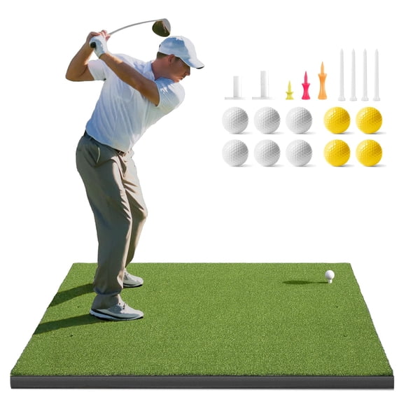 Alfombra de golf Golfguru, 5 x 4 pies, 36 mm, con 10 pelotas, 9 tees para practicar