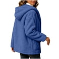 thumbnail image 5 of Fewfanhot Womens Clothes Fleece Sherpa Fuzzy Winter Warm Coat Hooded with Pockets, 5 of 7