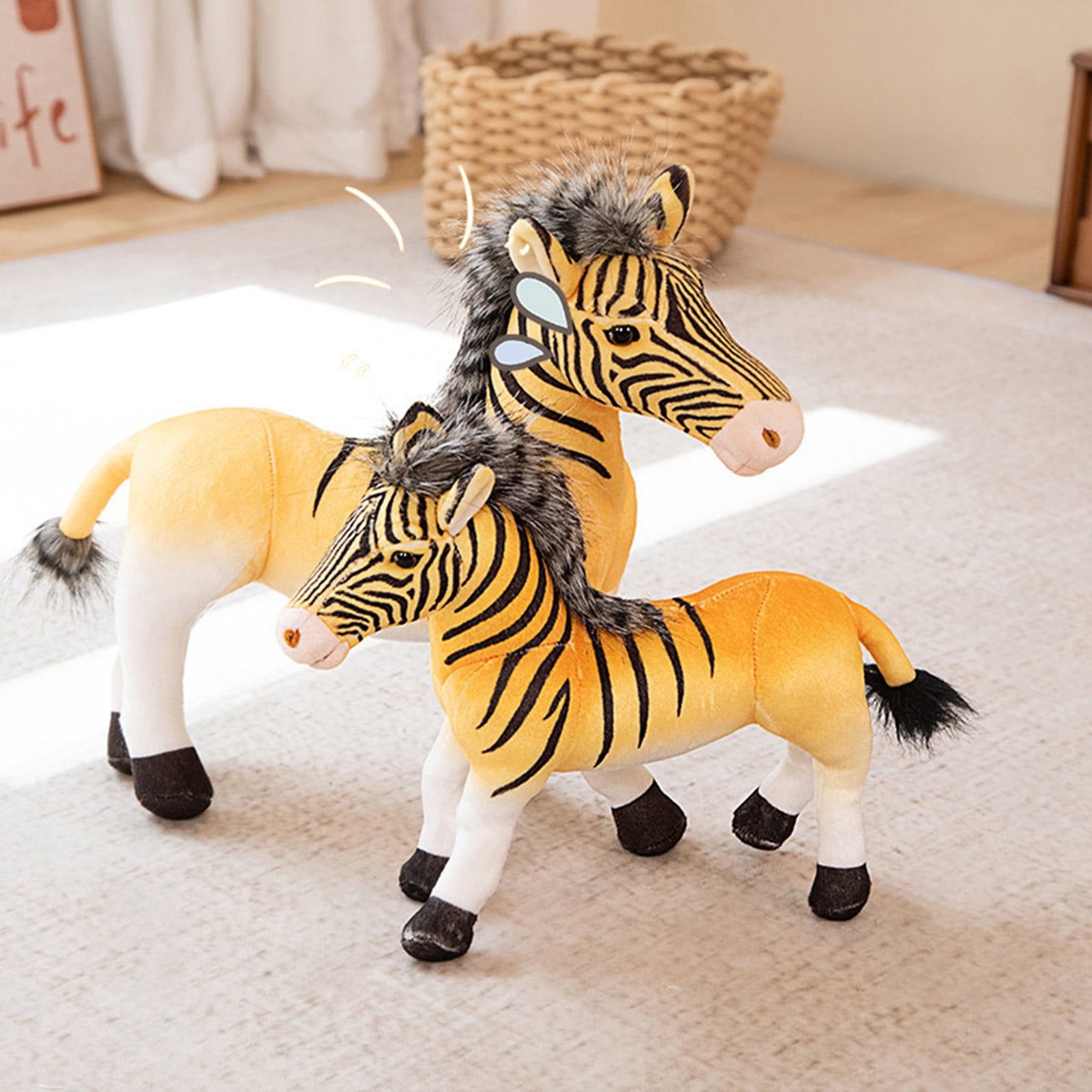 Simulation Zebra Doll 3D Eyeballs Vivid Look Cute Pony Doll