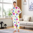 thumbnail image 6 of FORMRS Onesies Pajama for Adults Unisex Hoodie Winter Jumpsuit One Piece Sleepwear, Sizes S-2XL, Yellow Retro Round, 6 of 7