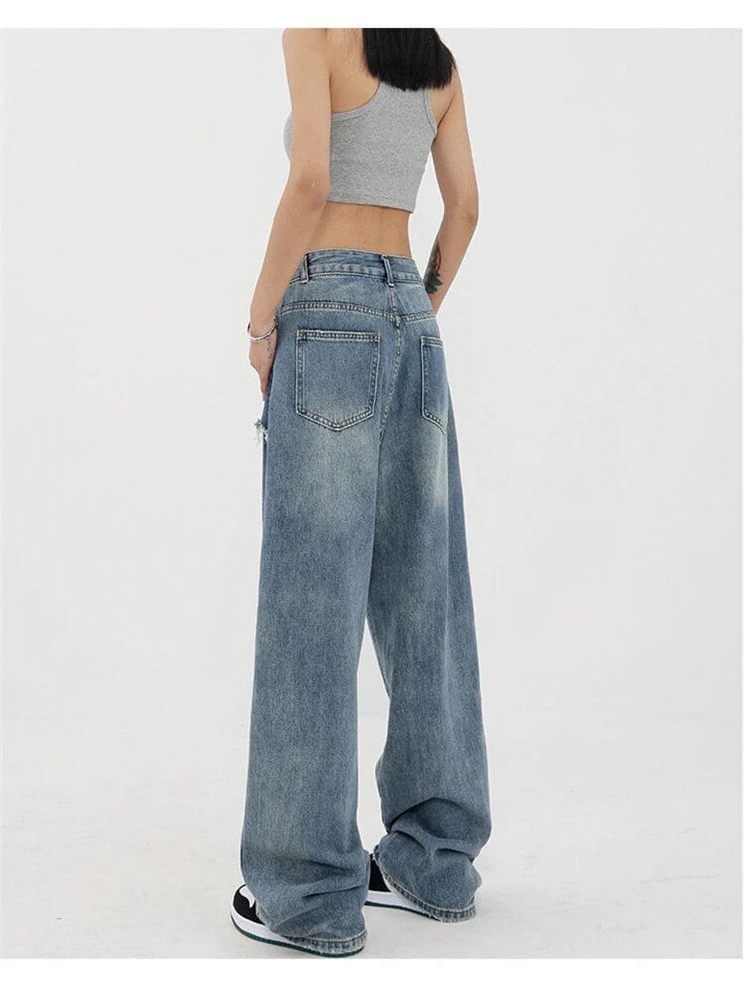 HLSOHJP Women's Irregular Splicing Rough Edges Design Blue HLSOHJP Women's Irregular Splicing Rough Edges Design Blue