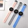 thumbnail image 5 of Resicozy Watches for Boys and Girls Round LED Digital Sports Watch Large Display Date Week Unisex Outdoor Sports Student Watch Blue -EK11, 5 of 6