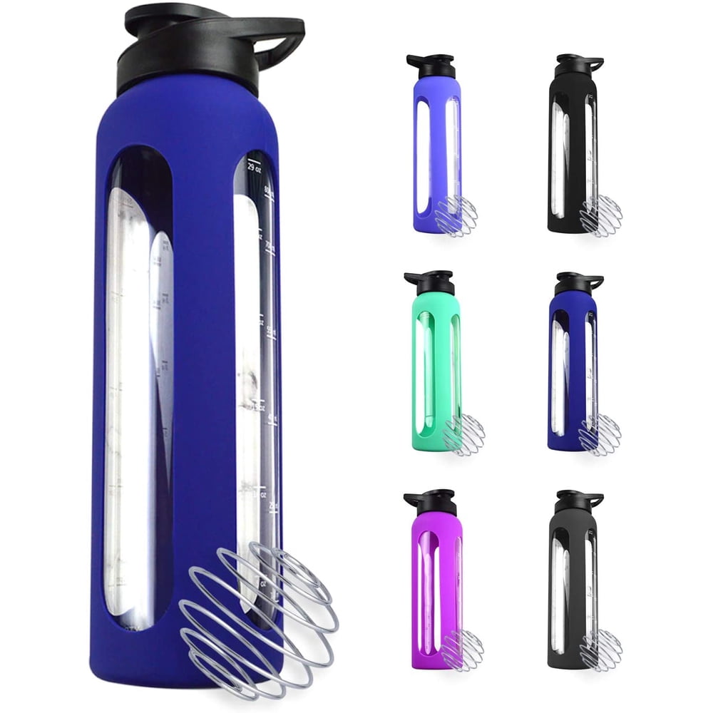 32 Oz Glass Water Bottle With Silicone Sleeve