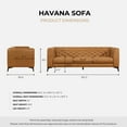 thumbnail image 4 of Omax Decor Havana 90" Mid Century Modern Tufted Genuine Leather Sofa in Tan, 4 of 8