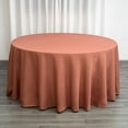 thumbnail image 3 of Balsa Circle 120" Terracotta Round Polyester Tablecloth Wedding Table Linens, 3 of 6
