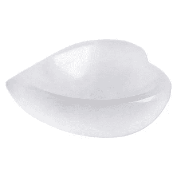 Himalayan Glow Natural Selenite Bowl Heart Shape Selenite Crystal, Ideal for Christmas Gift - 10 cm, White