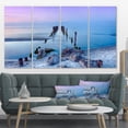 thumbnail image 1 of Old Pier and Bridge in Light Blue - Sea Bridge Canvas Art Print, 1 of 3