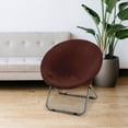 thumbnail image 6 of deevoka Round Saucer Chair Cover Anti Slip Soft Replace for Home Dining Room Bedroom Brown, 6 of 9
