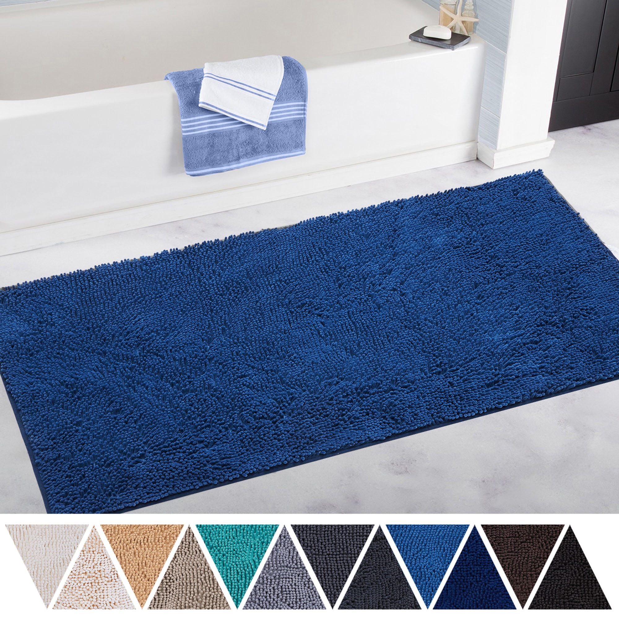 DEARTOWN Bath Mat Runner for Bathroom Rugs,Long Floor Mats, Perfect for Tub, Shower & Doormat(27 ...