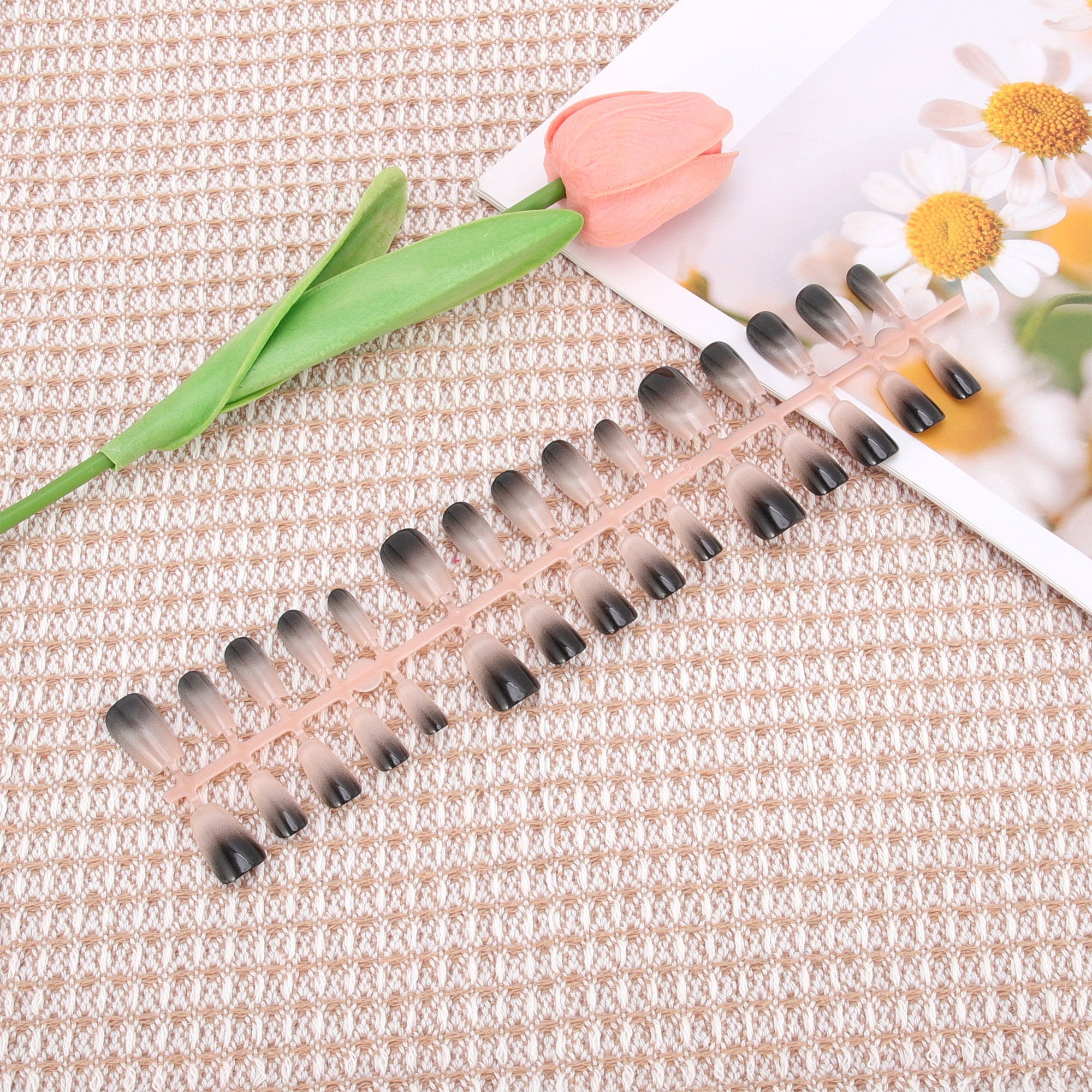 Unique Bargains Crescent Short Coffin Fake Nails 1 Pc 193-02