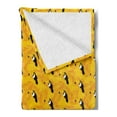 thumbnail image 2 of Birds Soft Flannel Fleece Throw Blanket, Summer Pattern with Toucan and Palms Exotic Wildlife, Cozy Plush for Indoor and Outdoor Use, 60" x 80", Earth Yellow Orange, by Ambesonne, 2 of 5