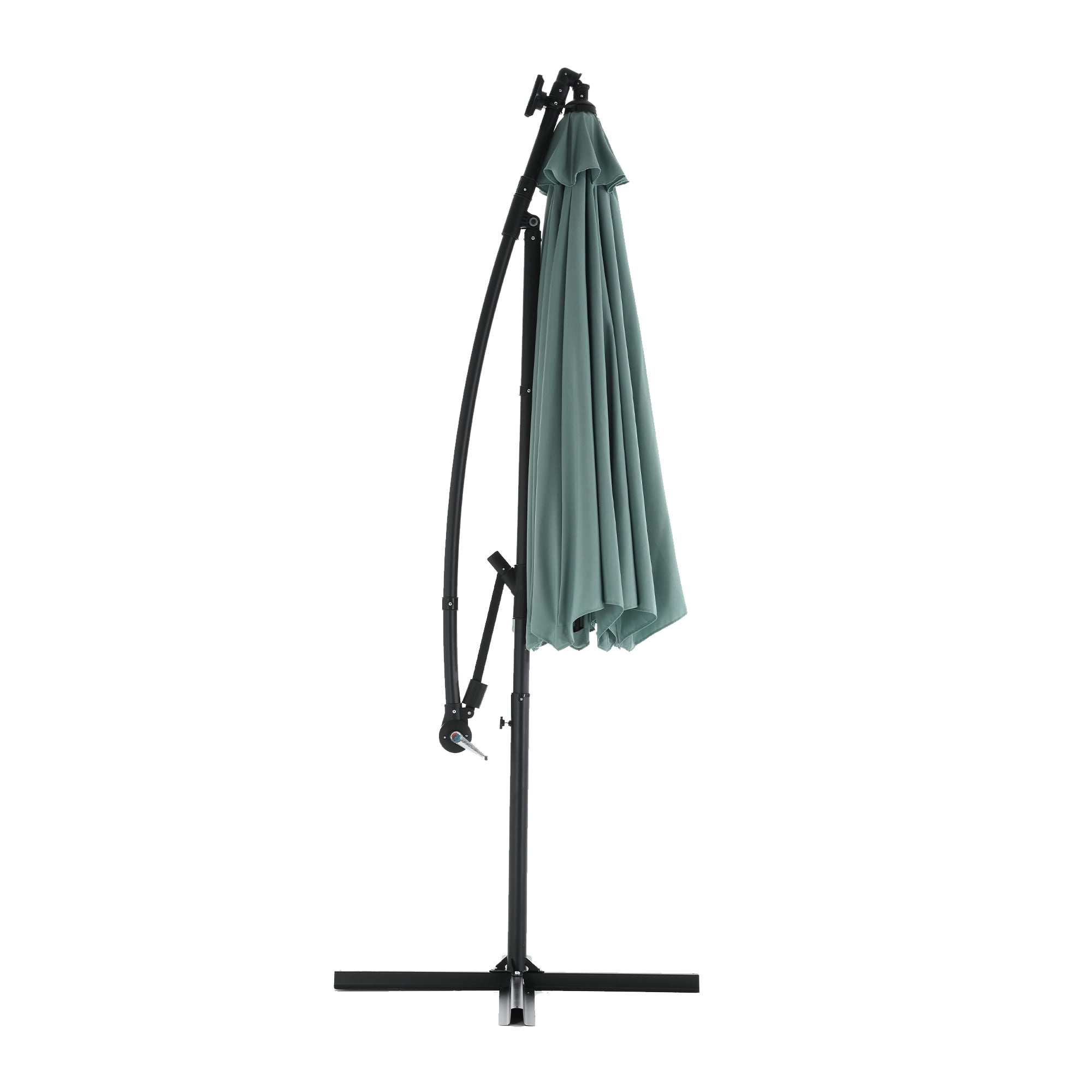 Sumdeal 10ft Solar LED Offset Hanging Market Patio Umbrella for Backyard, Poolside, Lawn and Garden, Outdoor Table Umbrella with Easy Tilt Adjustment, Durable Polyester Shade, Sturdy 8 Ribs
